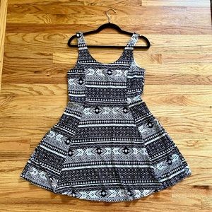 H&M Black and White Multi-Pattern Dress